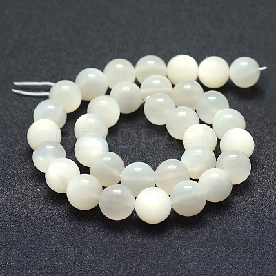 Natural White Moonstone Beads Strands G-P342-02A-12mm-A-1