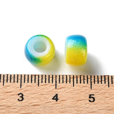Spray Painted ABS Plastic European Beads KY-G033-02A-02-1