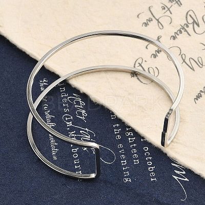 Non-Tarnish 304 Stainless Steel Hollow Open Cuff Bangles for Women BJEW-S155-04P-1