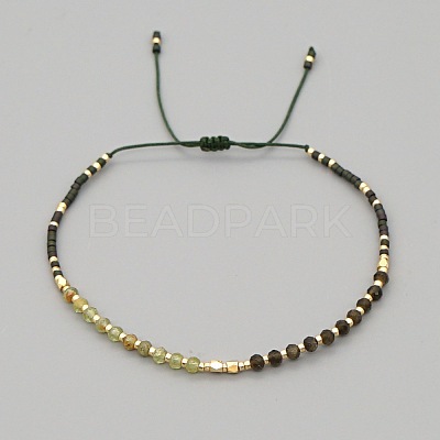 Adjustable Glass Seed Bead Braided Bead Bracelets for Women VT9382-54-1