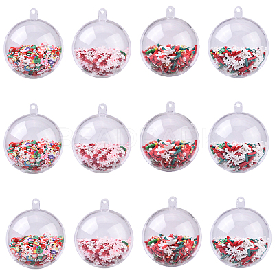 8Pcs 4 Styles Transparent Plastic & Handmade Polymer Clay Big Pendants PALLOY-YW00096-1