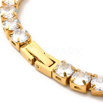 Clear Cubic Zirconia Tennis Necklace NJEW-E038-10B-G-1