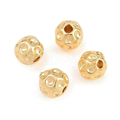 Brass Textured Spacer Beads KK-CBABC34-05G-1