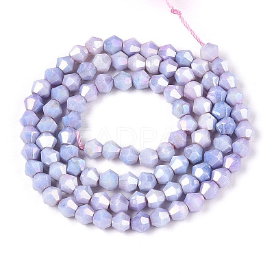 Anti-Tarnish Electroplate Bicone Glass Beads Strands EGLA-T021-4mm-16-06-1