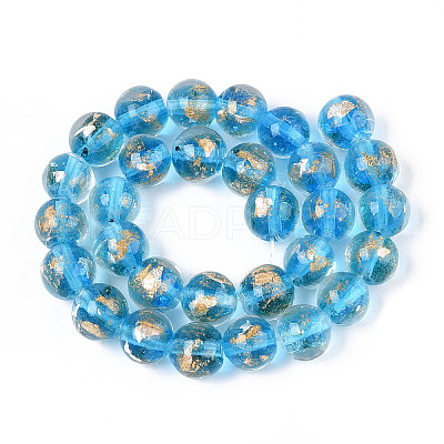 Handmade Gold & Silver Foil Glass Beads FOIL-N030-03A-01D-1