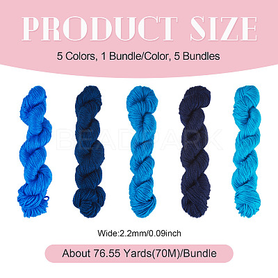 5 Bundles 5 Colors Acrylic Fiber Yarn OCOR-TA0003-22-1