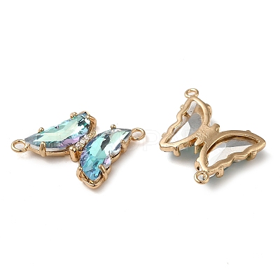 Brass Pave Faceted Glass Connector Charms FIND-Z020-04F-1
