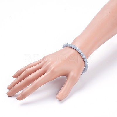 Natural Angelite Stretch Bracelets BJEW-JB03738-05-1