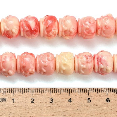 Synthetic Coral Dyed Carved Beads BSHE-H114-03A-1