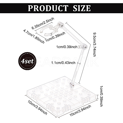 Plastic Model Assembled Action Figure Display Holders ODIS-WH0038-10-1