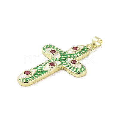 Golden Brass Enamel Pendants KK-A209-29G-1