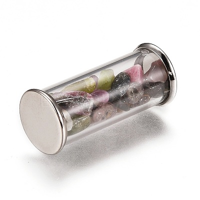 Alloy & Glass Wish Bottle Pendants G-Z017-01-1