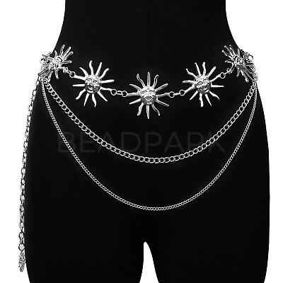 Alloy Sun Link 3 Layer Waist Chains for Women WGF4895-02-1