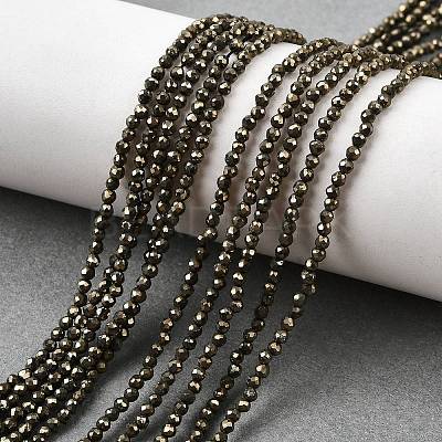Natural Pyrite Beads Strands G-J002-19-1