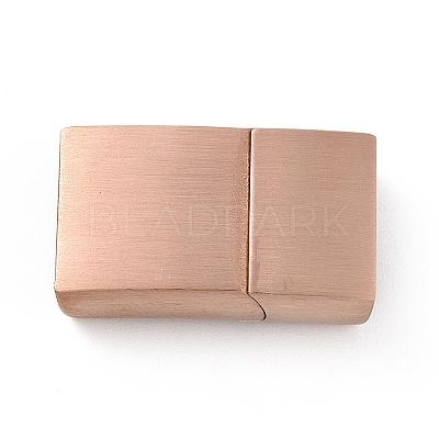 Ion Plating(IP) 304 Stainless Steel Rectangle Magnetic Clasps with Glue-in Ends STAS-E089-42RG-A-1