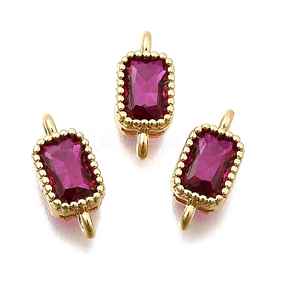 Real 18K Gold Plated Brass Micro Pave Cubic Zirconia Links Connectors ZIRC-L100-009G-08-1