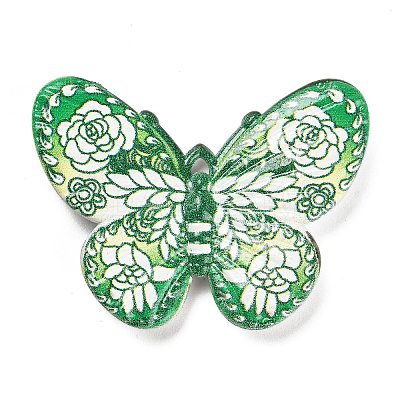 Printed Opaque Acrylic Beads MACR-R004-02G-1