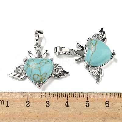 Synthetic Turquoise with Clear Cubic Zirconia Pendants G-G133-02P-23-1