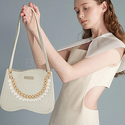 Wholesale WADORN 1Pc Plastic Imitation Pearl Beaded Bag Handles