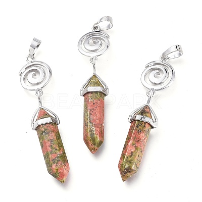 Natural Unakite Pointed Big Pendants G-D0021-01P-01-1