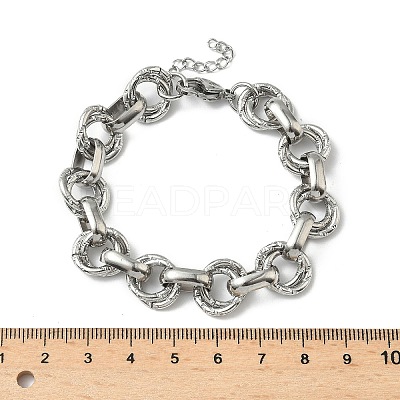 304 Stainless Steel Rolo Chain Bracelets for Women BJEW-S176-01P-C-1