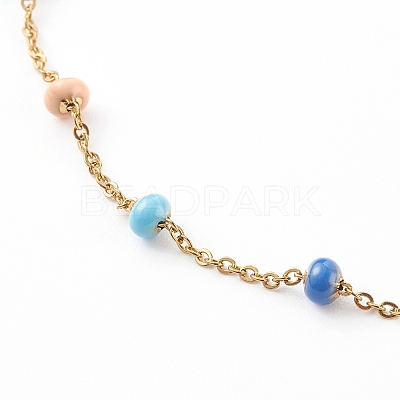 Stainless Steel Satellite Chain Anklets X-AJEW-AN00422-1