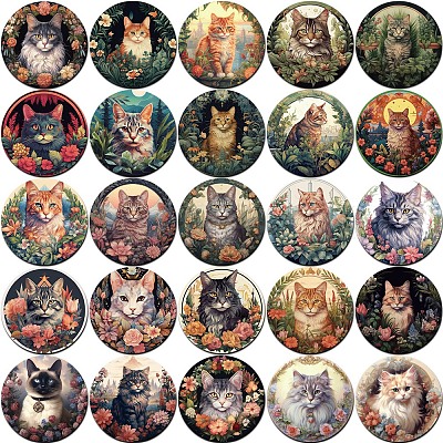 50Pcs PVC Self-Adhesive Cat Cartoon Stickers STIC-PW0021-02-1