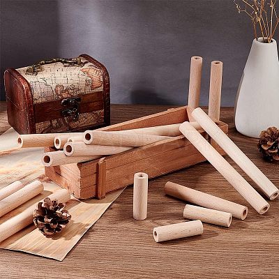4 Styles Unfinished Beech Wood Rods WOOD-OC0002-53-1