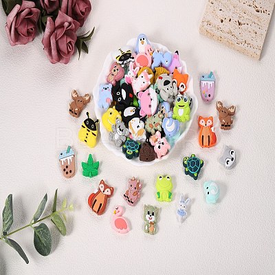 10Pcs 2 Colors Maple Leaf Silicone Beads JX708A-1