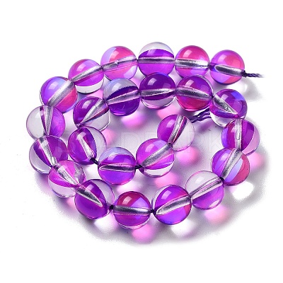 Synthetic Moonstone Beads Strands G-P528-J02-24-1