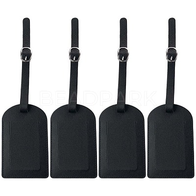 CutHollow 4Pcs PU Leather Luggage Tag OFST-CL0001-01A-03-1