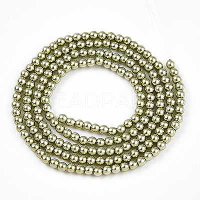 Baking Paint Pearlized Glass Pearl Bead Strands HY-N002-2mm-A07-1