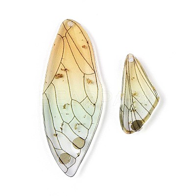 Epoxy Resin Butterfly Wing Pendants RESI-T057-89A-1