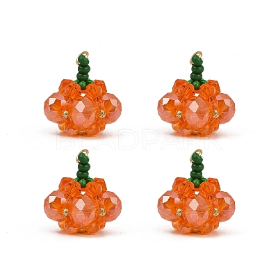 Halloween Theme Glass Seed Beads Pendants PALLOY-MZ00775-01-1
