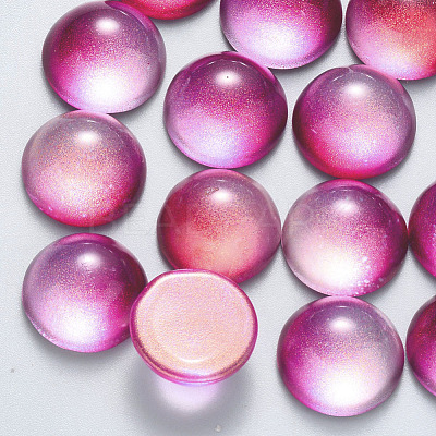 Transparent Spray Painted Glass Cabochons GLAA-S190-013C-D02-1