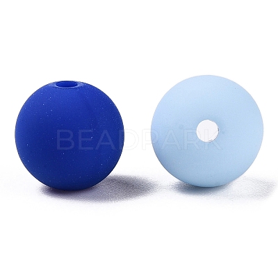 Rubberized Style Imitated Silicone Acrylic Beads MACR-T048-01C-08-1