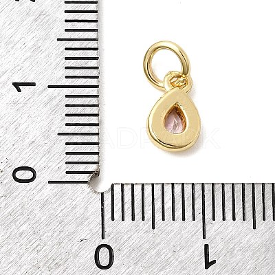 Brass Cubic Zirconia Charms KK-G554-02E-03-1