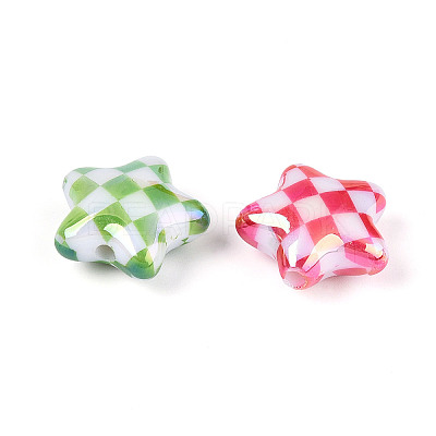 UV Plating Opaque Acrylic Beads MACR-N018-02-1