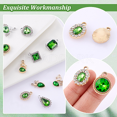 40Pcs 10 Style UV Plating Alloy Pendants ALRI-GA0001-07B-1