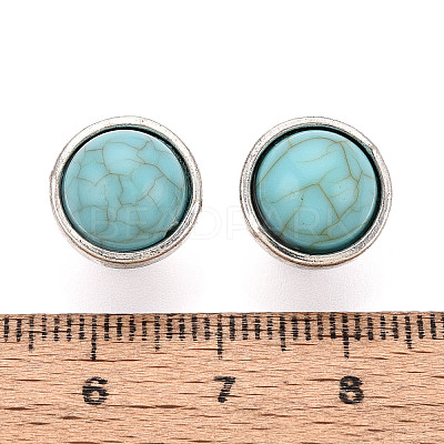 Zinc Metal Alloy & Natural Turquoise Buttons BUTT-WH0057-001BAS-1