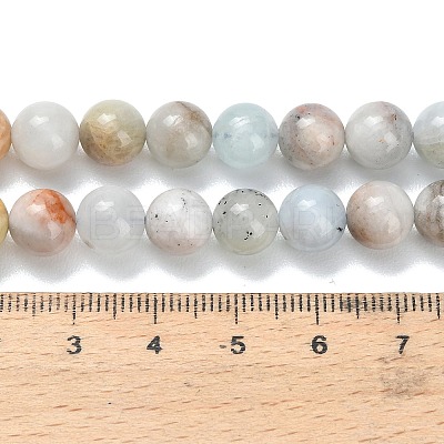 Natural Aquamarine Beads Strands G-F591-29A-8mm-1