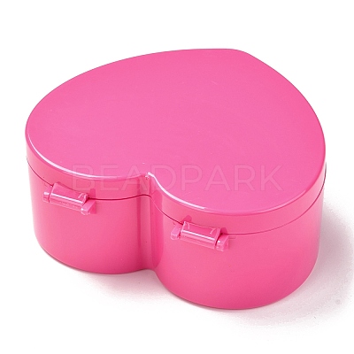 Heart Plastic Jewelry Boxes OBOX-F006-09D-1