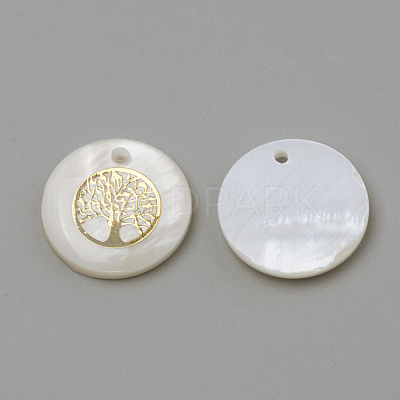 Freshwater Shell Pendants X-SHEL-Q010-011G-1