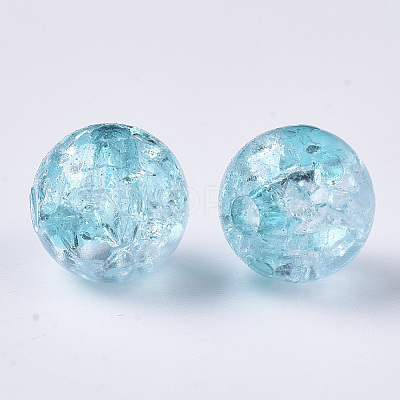 Transparent Crackle Acrylic Beads X-CACR-N002-04-1
