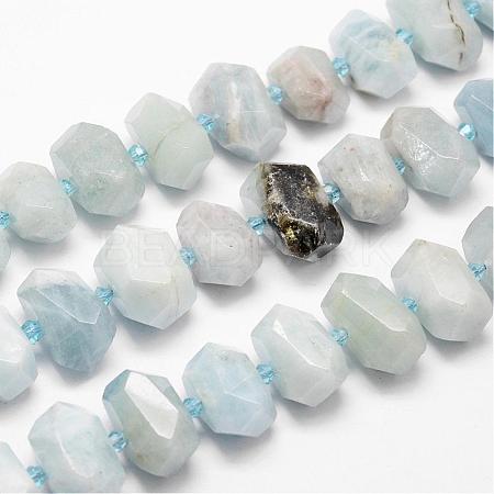 Natural Aquamarine Bead Strands G-H038-14-1