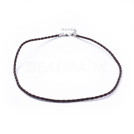 Trendy Braided Imitation Leather Necklace Making X-NJEW-S105-002-1
