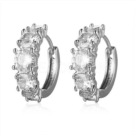 Brass Micro Pave Cubic Zirconia Hoop Earrings EJEW-S205-JN448-1-1