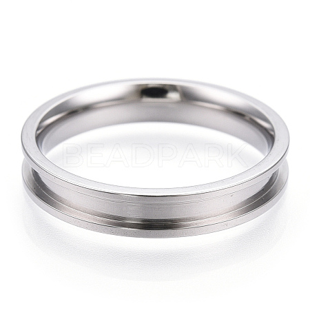 201 Stainless Steel Grooved Finger Ring Settings RJEW-TAC0017-4mm-03A-1