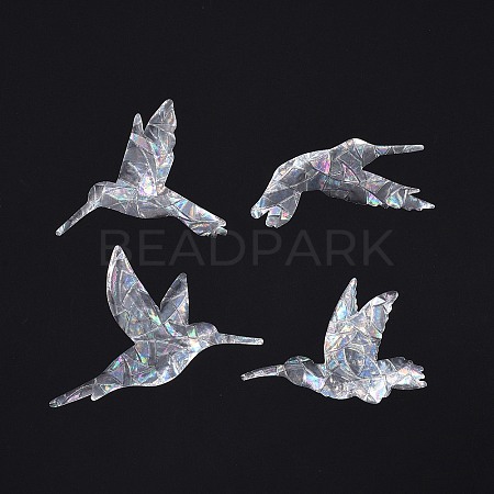 Custom Hummingbird Shape Waterproof PVC Laser Adhesive Stickers DIY-WH0256-001-1