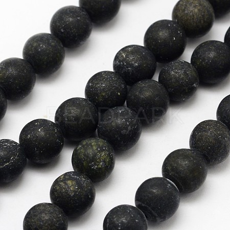Natural Serpentine/Green Lace Stone Beads Strands G-D676-8mm-1